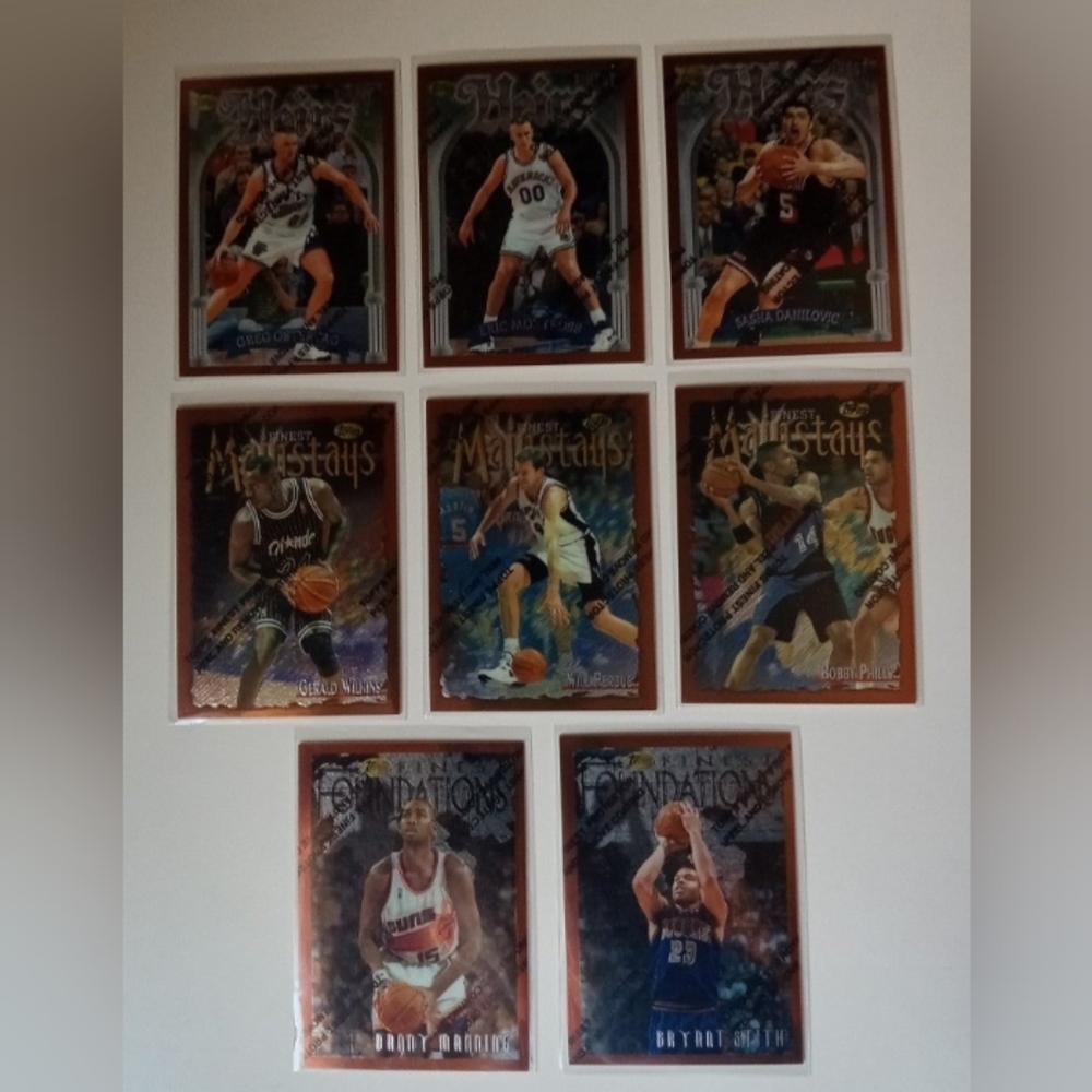 Eight 1997 NBA Topps Bronze Finest Basketball Cards